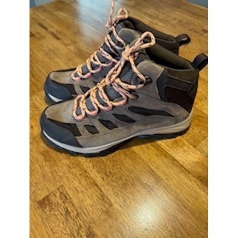 Columbia Crestwood Hiking Boots Grey Brown Pink Womens 8W